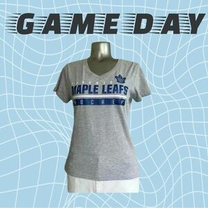 💟Women’s Toronto Maple Leafs fitted tee  with blue glitter hockey T-shirt